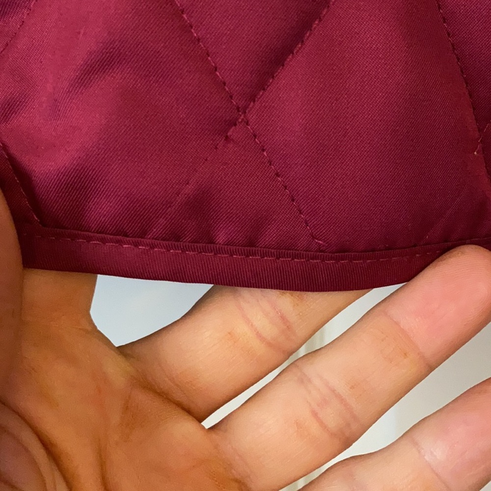 Burberry Quilted Bomber Jacket in Deep Burgundy - Picture 7 of 16
